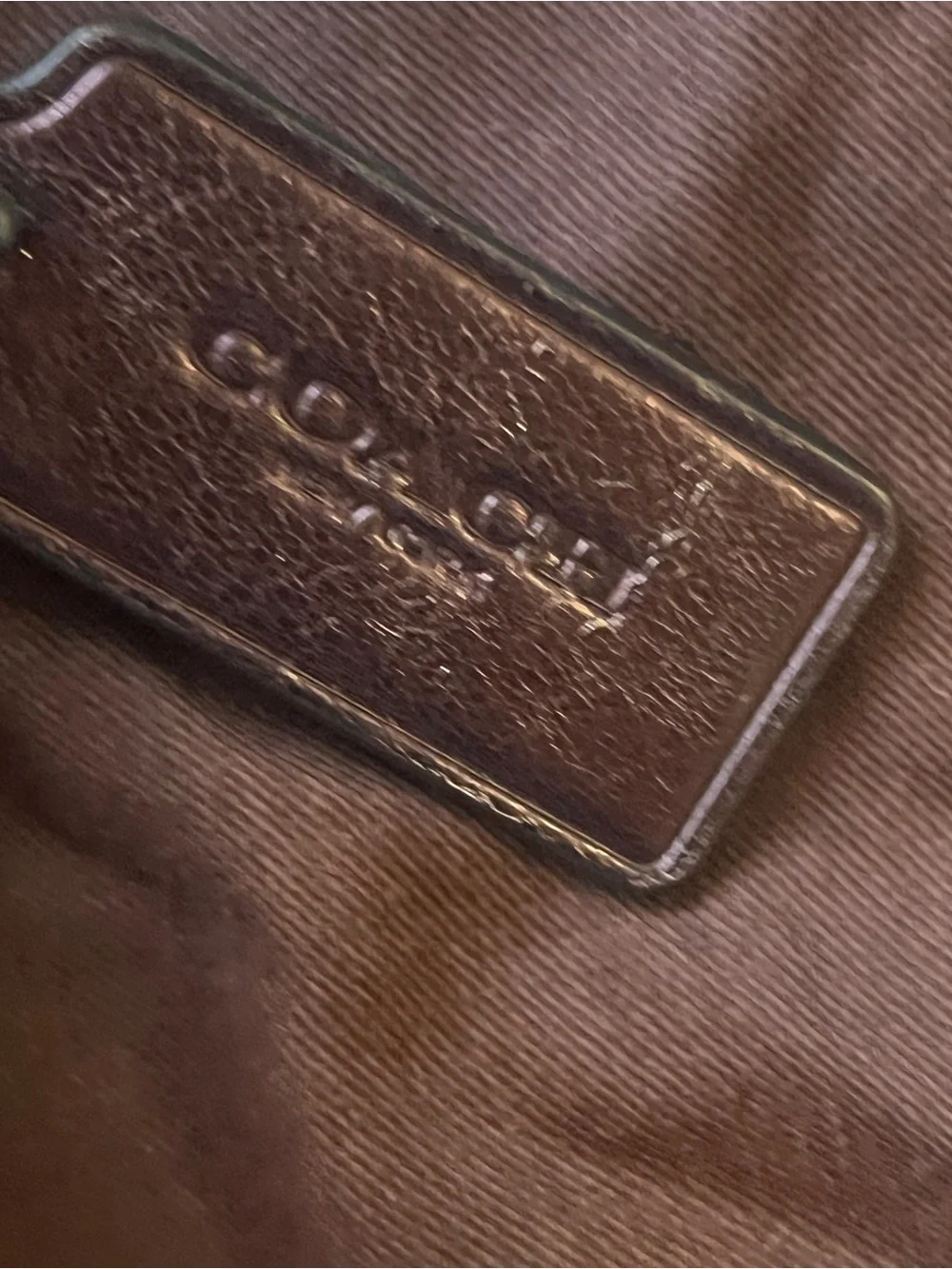 Coach Brown Quilted Leather Crossbody with Logo Tag